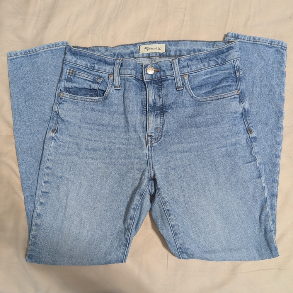 Madewell Women's Straight Leg Denim Jeans in Light Blue